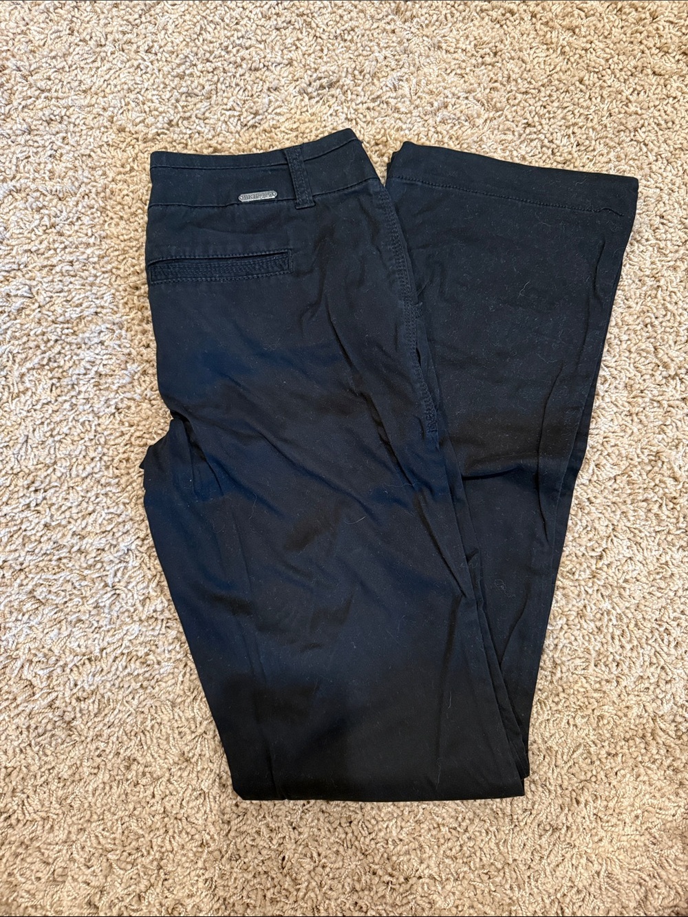 Buckle Black Boot Cut Women's Pants